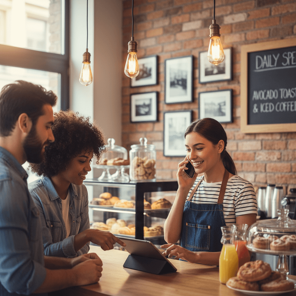 Person taking an order over the phone