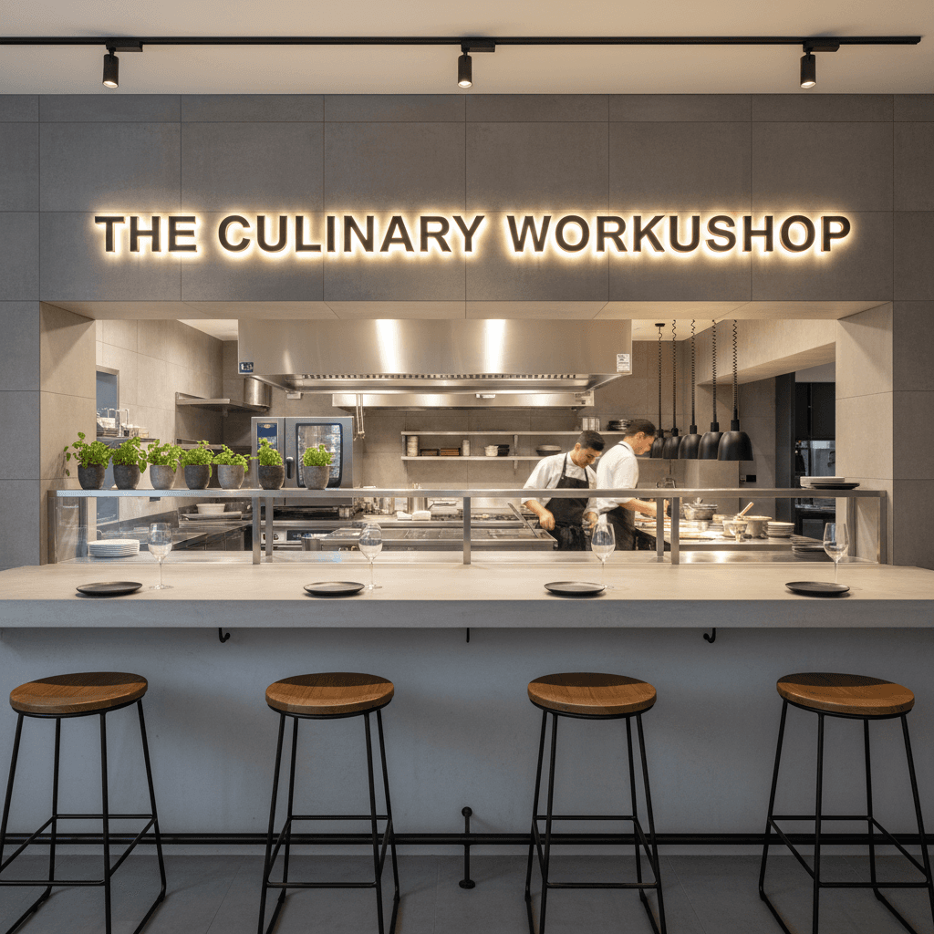Counter seating with open kitchen view