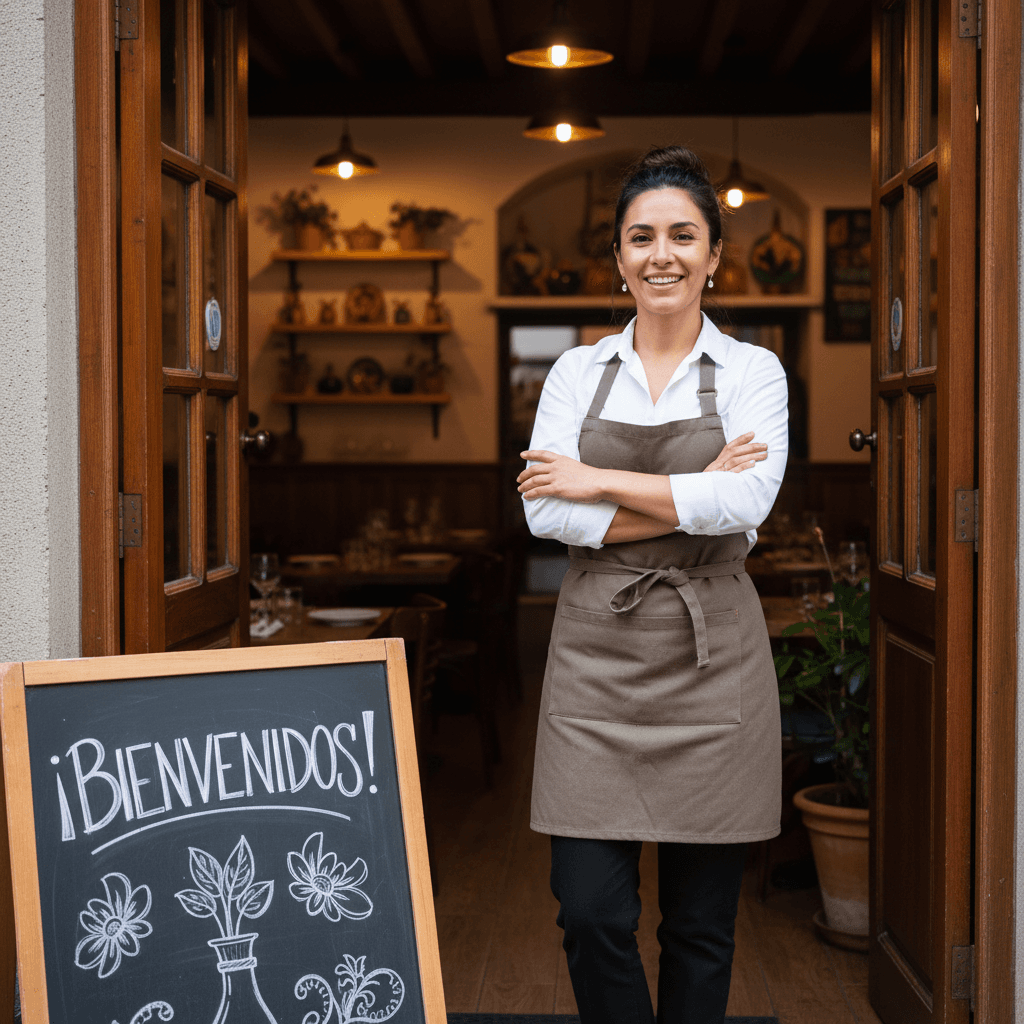 Nina, owner of Twisted Shrimp, in the restaurant