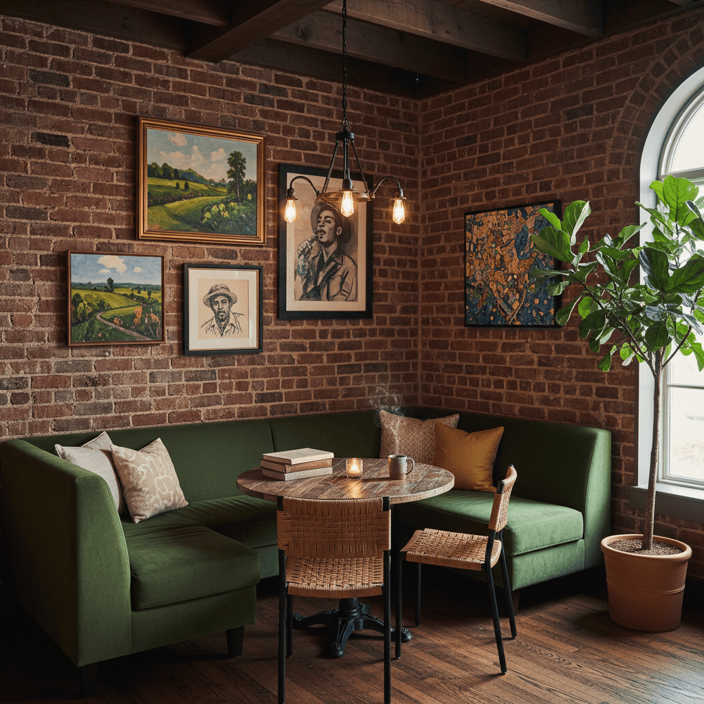 Cozy corner with local art