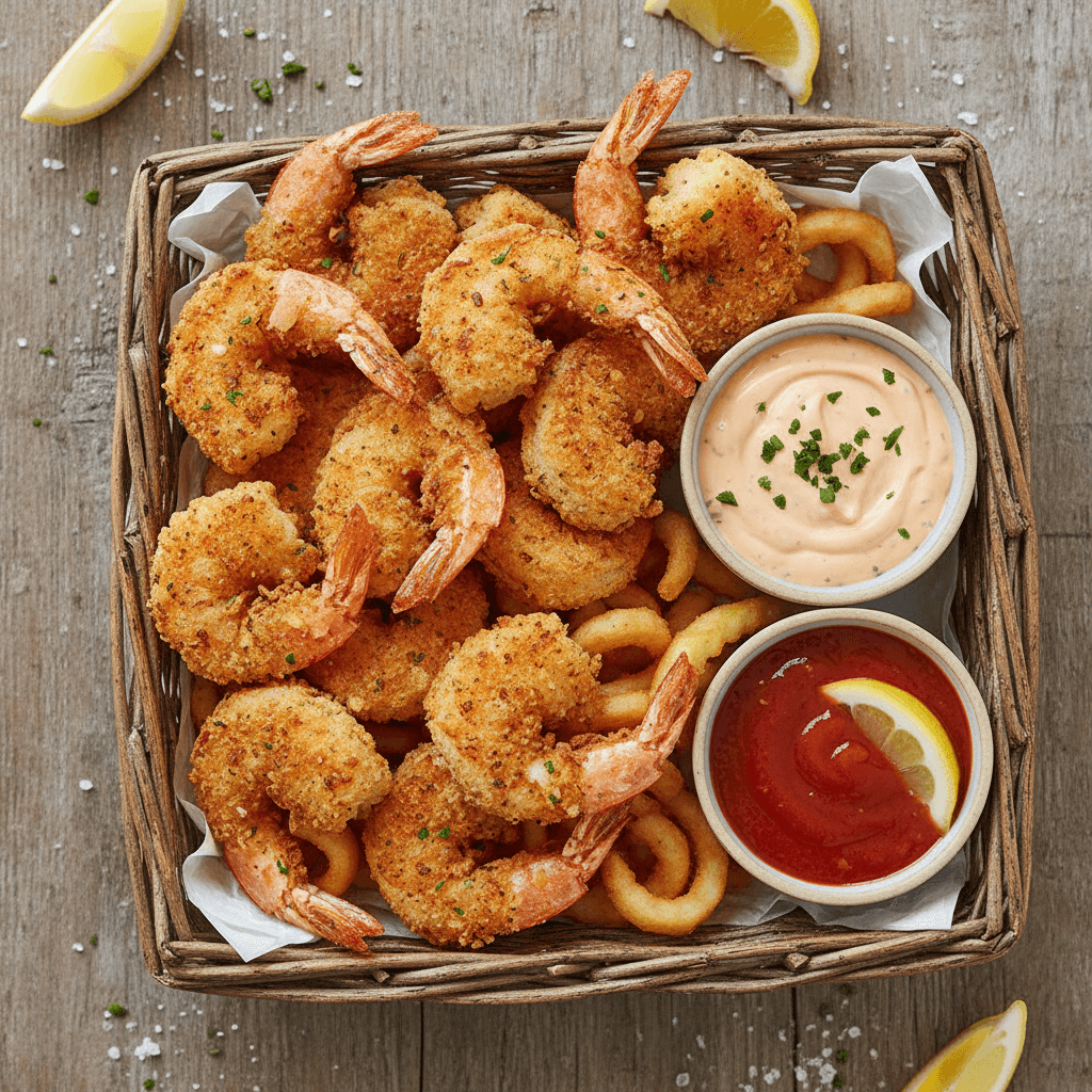 Crispy fried shrimp basket