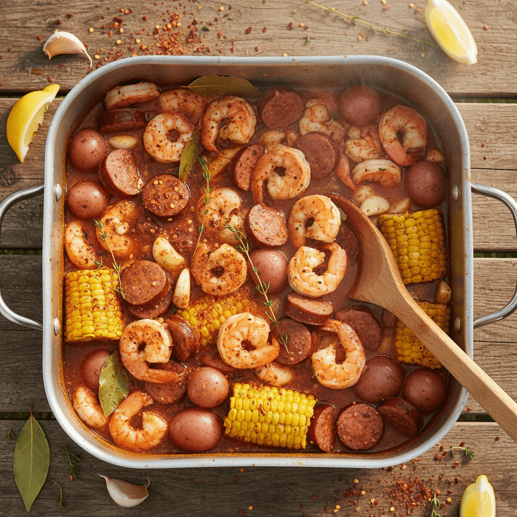 Shrimp and sausage boil