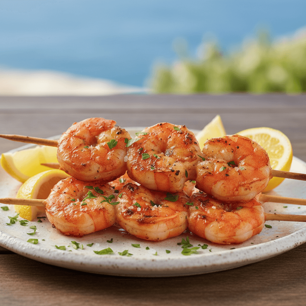 Grilled shrimp skewers